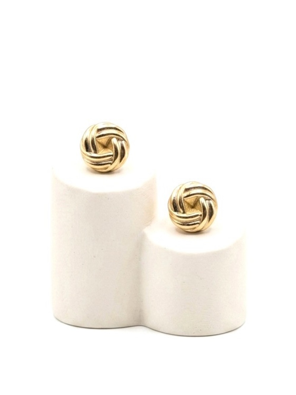 Vintage Infinity Love Knot 14k Gold Plated Rhodium Hypoallergenic Stud Earrings